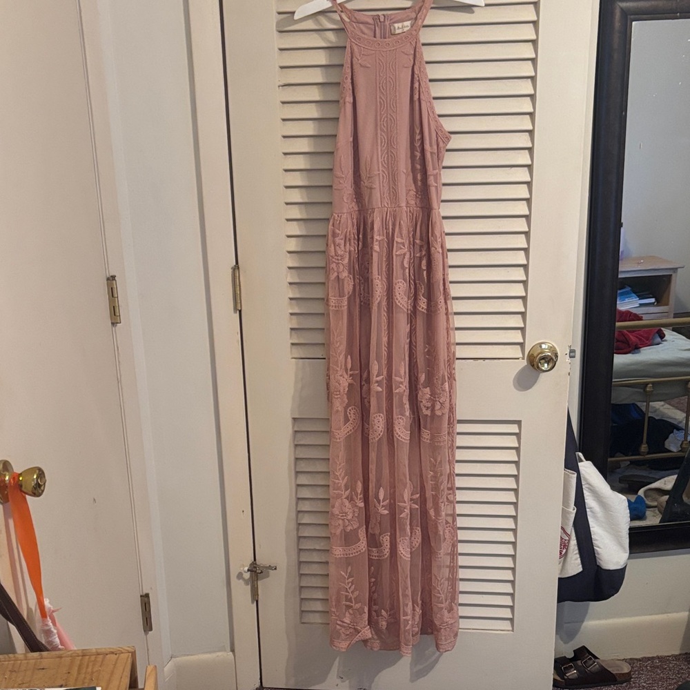 Altar'd State Blush Pink Floral Maxi Dress